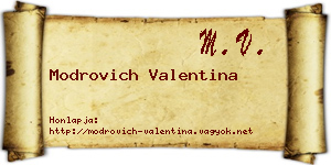 Modrovich Valentina névjegykártya